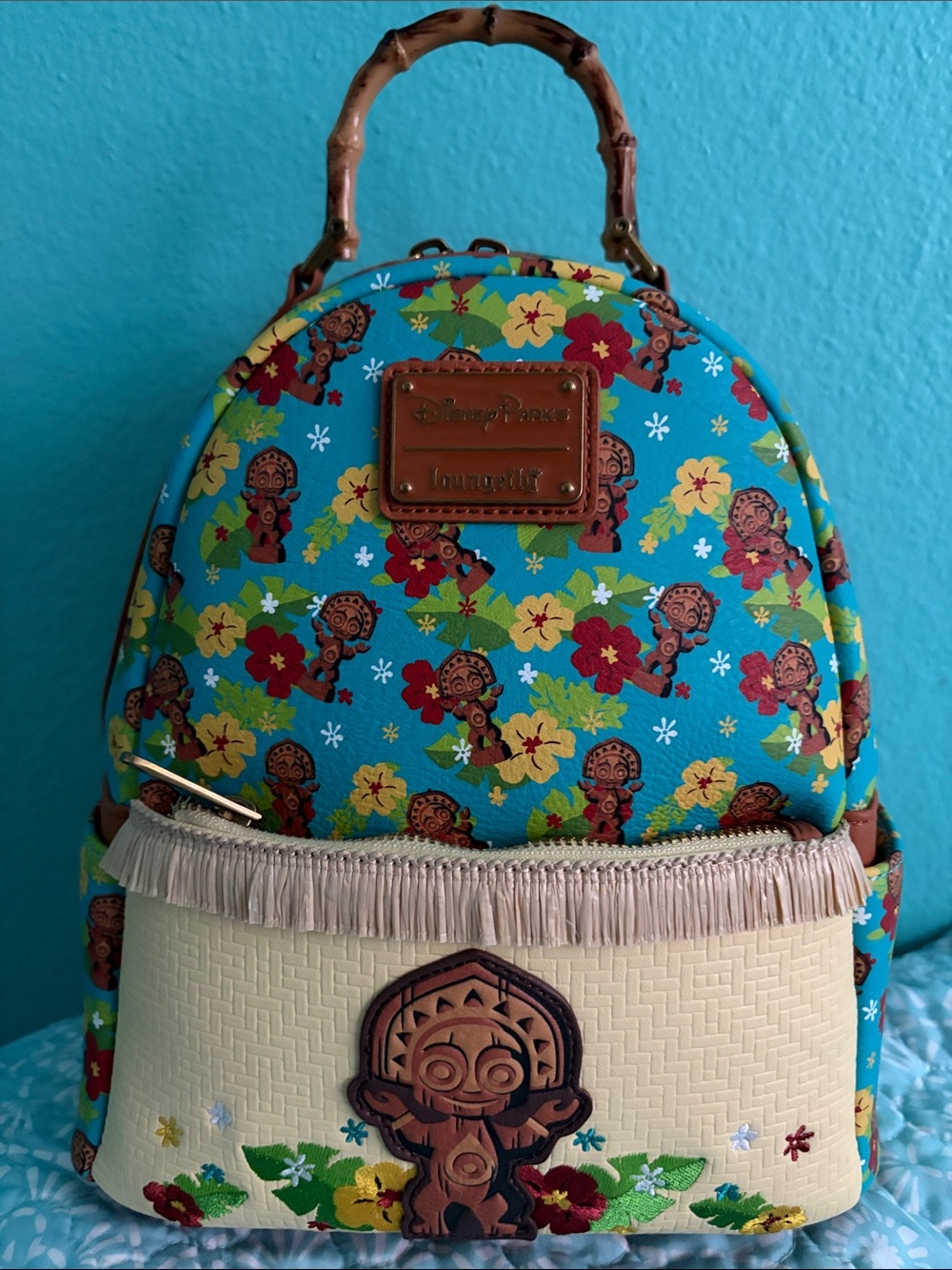 Loungefly Disney Parks Polynesian Village Resort Maui Tiki Totem Backpack 23 NWT